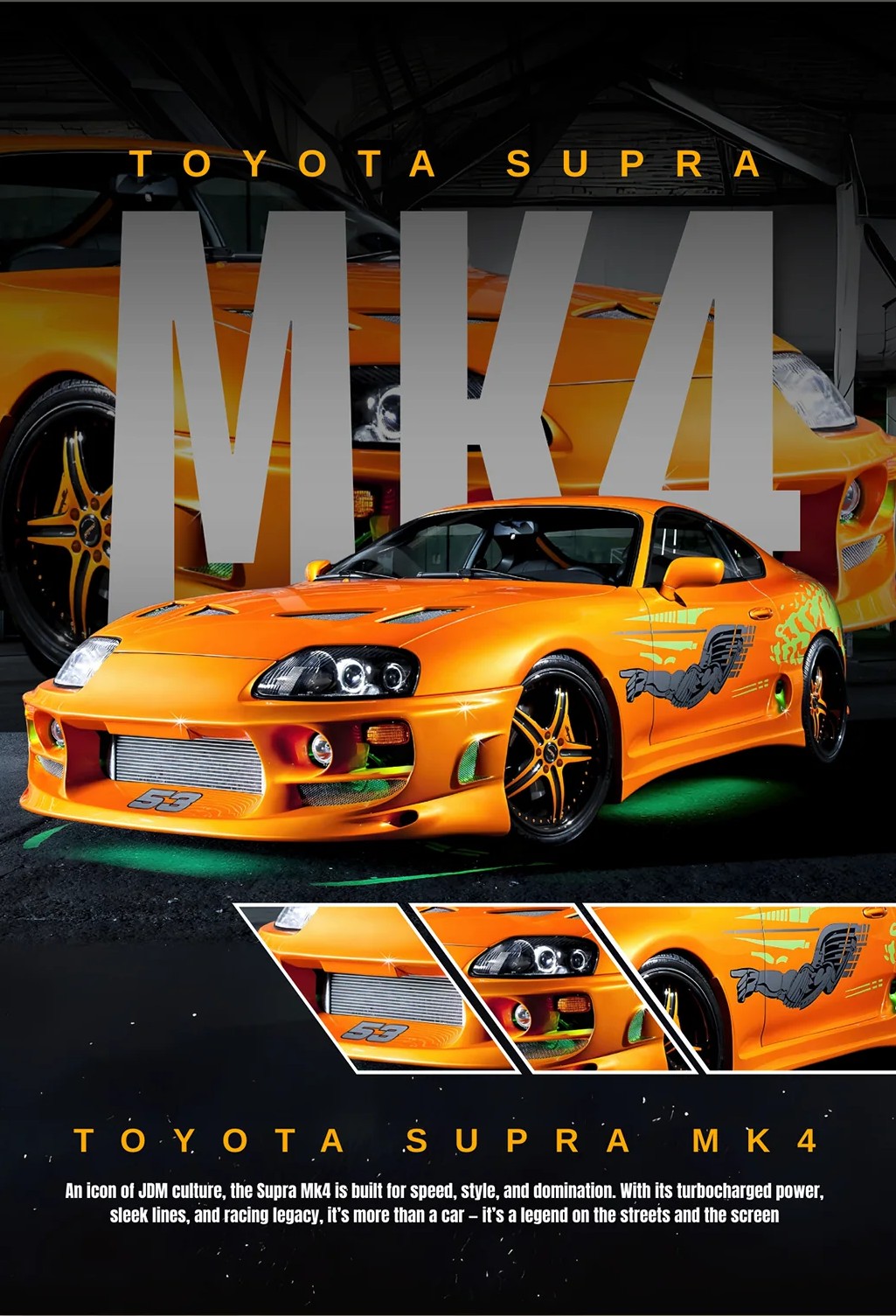 Toyota Supra MK4 artwork